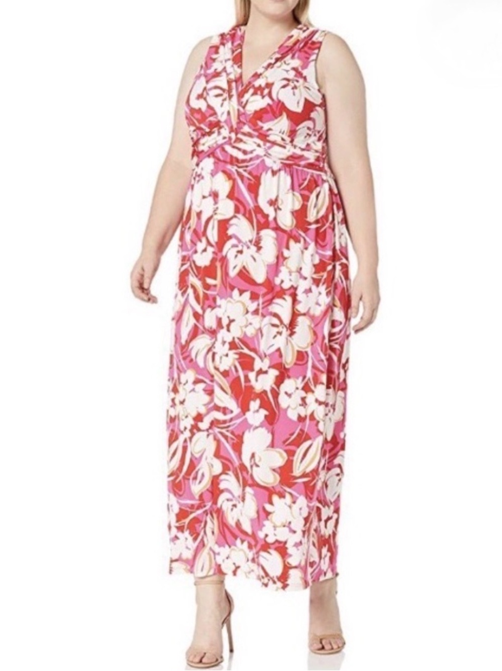 NWT Vince Camuto Pink & White Floral Maxi Dress